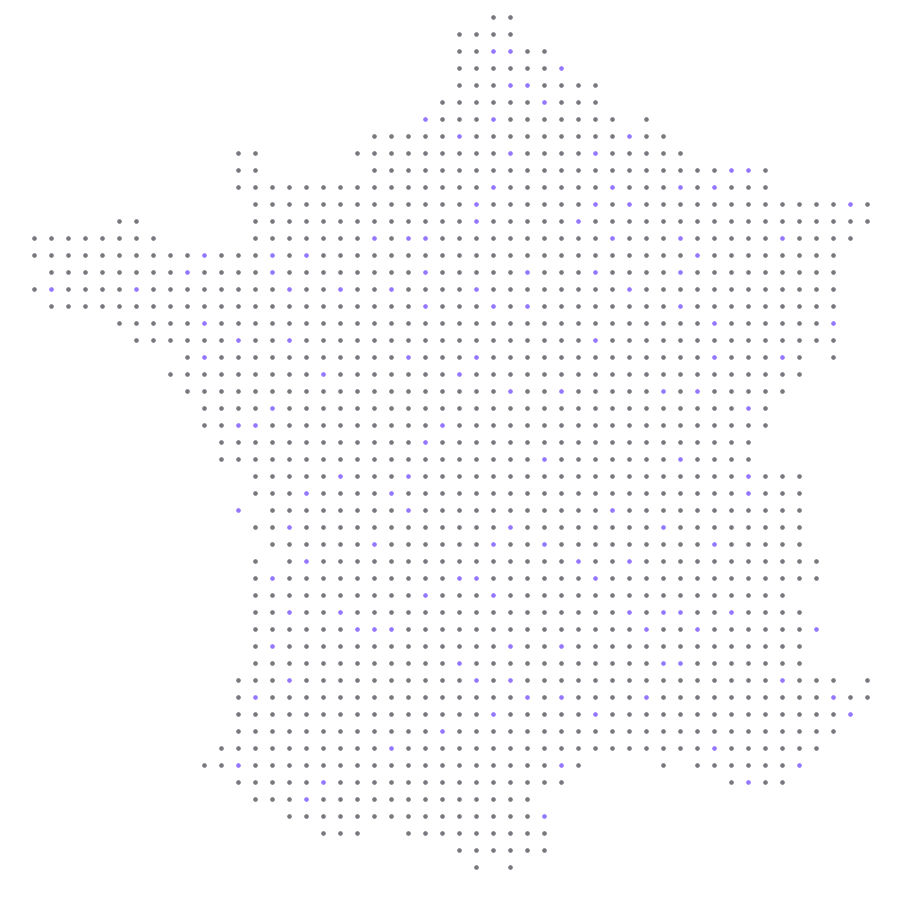 Carte pointillée de la France métropolitaine